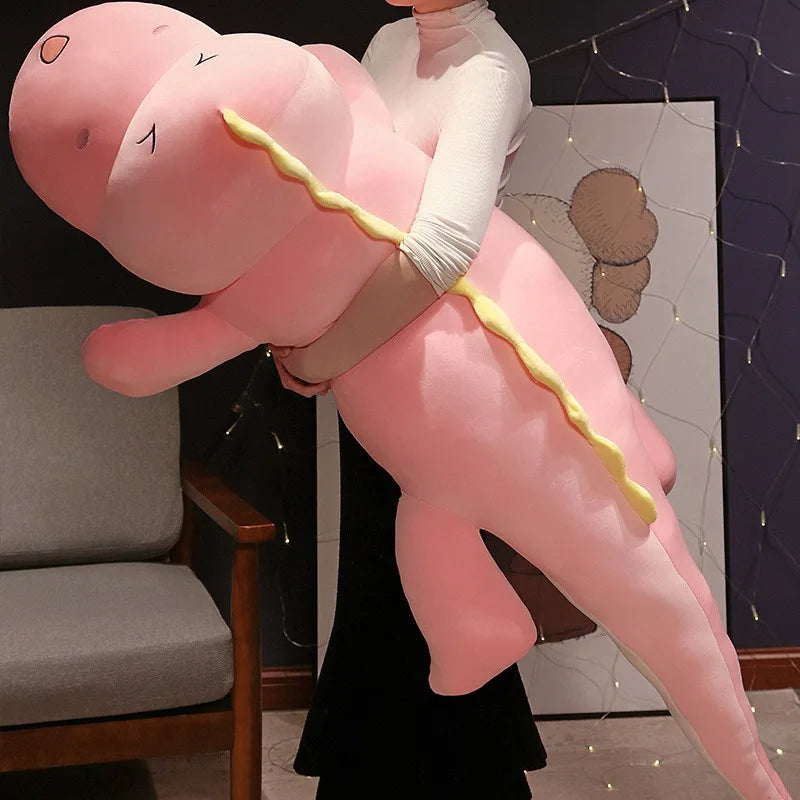 Giant 80-150cm Long Dinosaur Crocodile Plush – Soft Cartoon Plush in Green, Pink, Blue, Yellow, or Purple