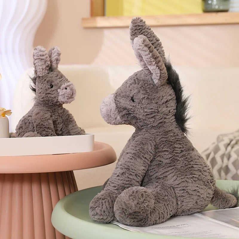 23/40/60CM Large Grey Sitting Donkey Plush Soft Toy