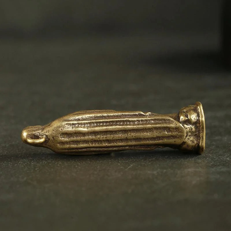 Mini Brass Copper Metal Blessed Holy Mother Mary Figurine – Desk Ornament Collectible