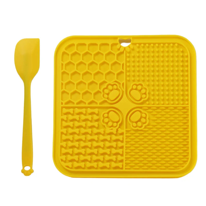 20cm Dog Lick Mat Large Square Dog Cat Pet Slow Feeder Feeding Lick Licking Mat Silicone Suction Cup