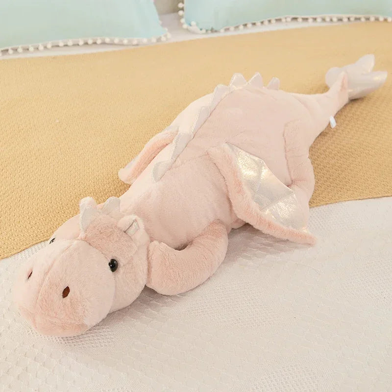 Large Giant Dragon Plush Pillow – Soft Stuffed Dinosaur Toy in 80cm–150cm - Multiple Colours