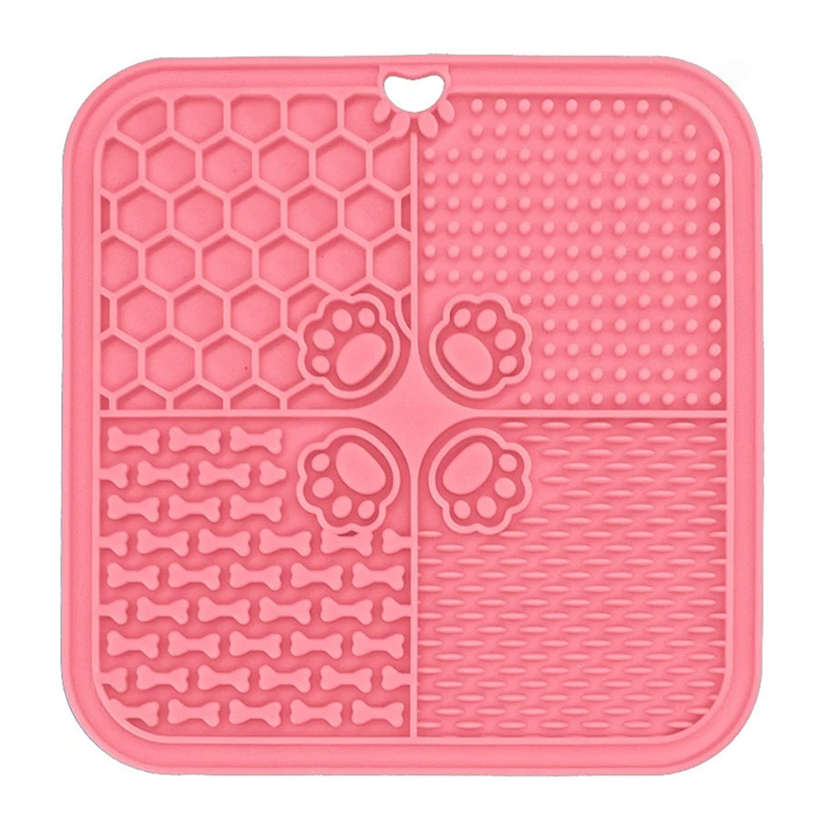 20cm Dog Lick Mat Large Square Dog Cat Pet Slow Feeder Feeding Lick Licking Mat Silicone Suction Cup