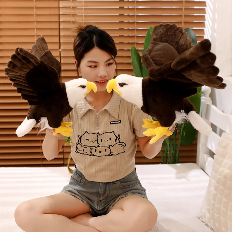 60cm/90cm Large Bald Eagle Plush Toy – Lifelike White-Head Eagle Bird Soft Stuffed Toy