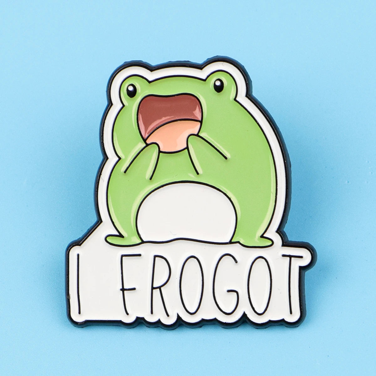 I Frogot Funny Silly Frog Enamel Brooch Lapel Pin Badge Novelty Gift