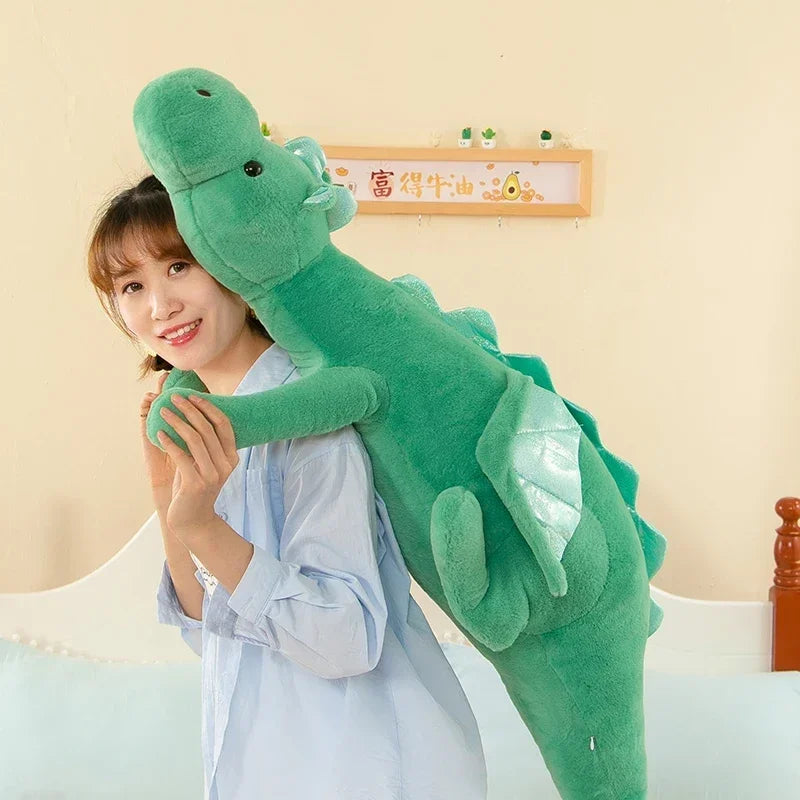 Large Giant Dragon Plush Pillow – Soft Stuffed Dinosaur Toy in 80cm–150cm - Multiple Colours