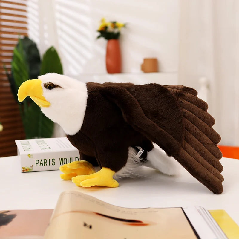 60cm/90cm Large Bald Eagle Plush Toy – Lifelike White-Head Eagle Bird Soft Stuffed Toy
