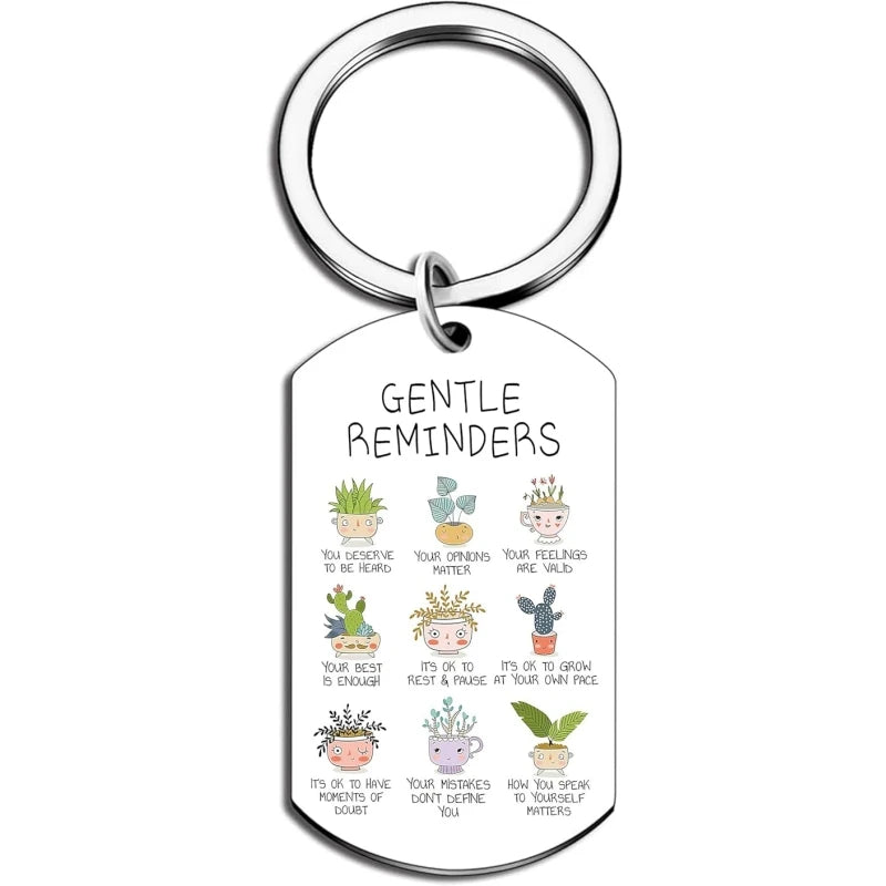 Mental Health Affirmation Keychain Gift – Positive Self-Love Emotional Support Gift Motivational Quotes