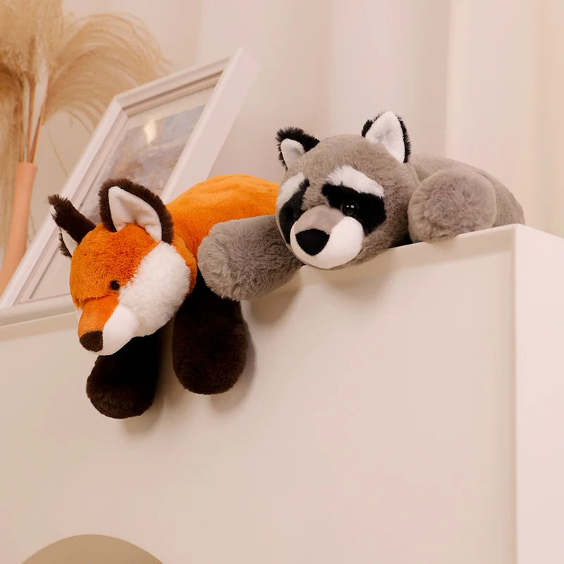Large Raccoon, Fox, Crocodile or Sloth Soft Fluffy Plush Toy Pillow