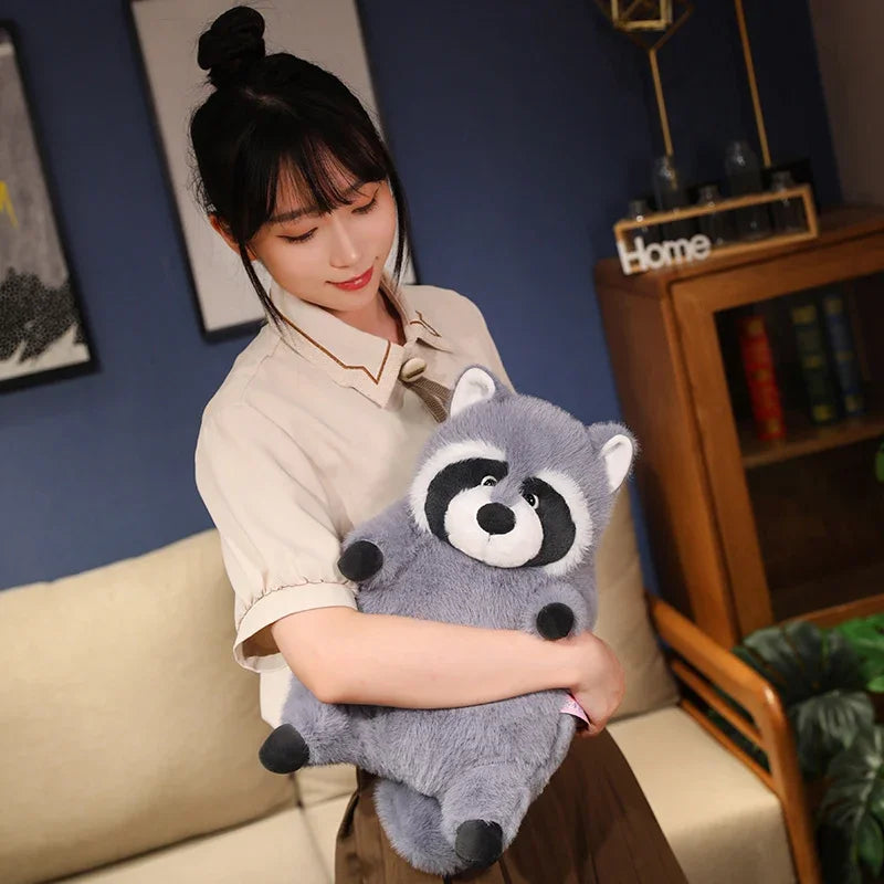 Large Grey Raccoon Plush Toy – Soft Stuffed Animal Pillow Toy (22cm, 35cm, 45cm) - Trash Panda Wildlife Plush