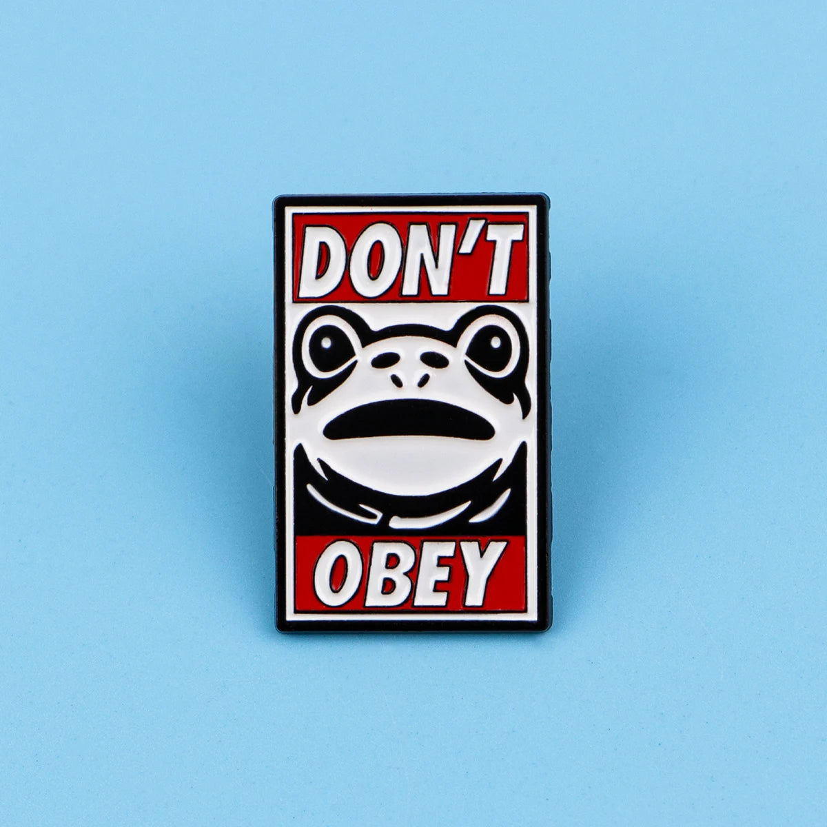 Don’t Obey Protest Statement Frog Enamel Pin Badge Cartoon Brooch Lapel Backpack Clothing Accessories