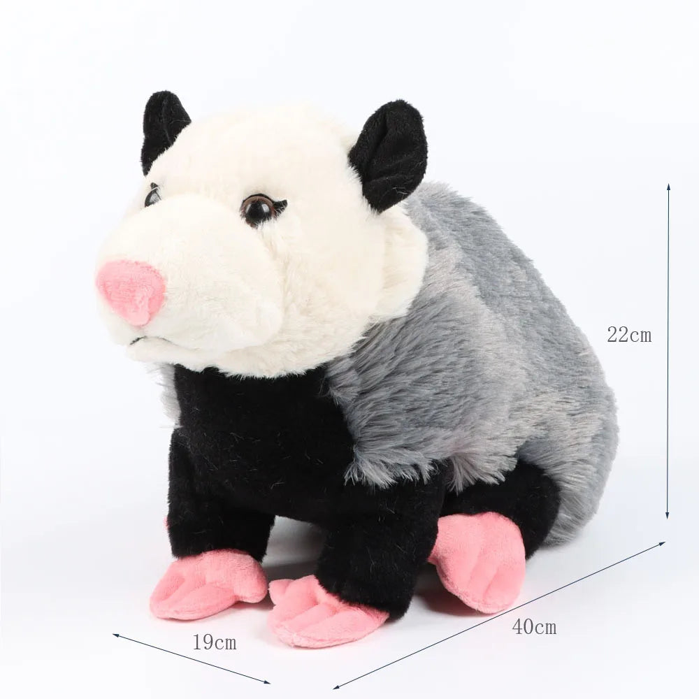 Opossum Plush Toy – Soft Stuffed Animal Doll - Realistic Mouse-Like Plush