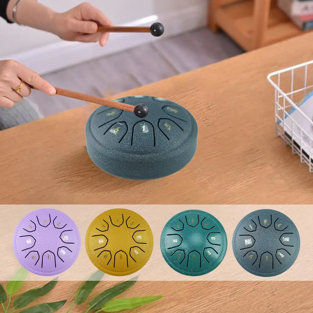 4.5-Inch 8-Tone Steel Garden Rain Drum Tongue Drum – Mini Handpan Drum with Drumstick