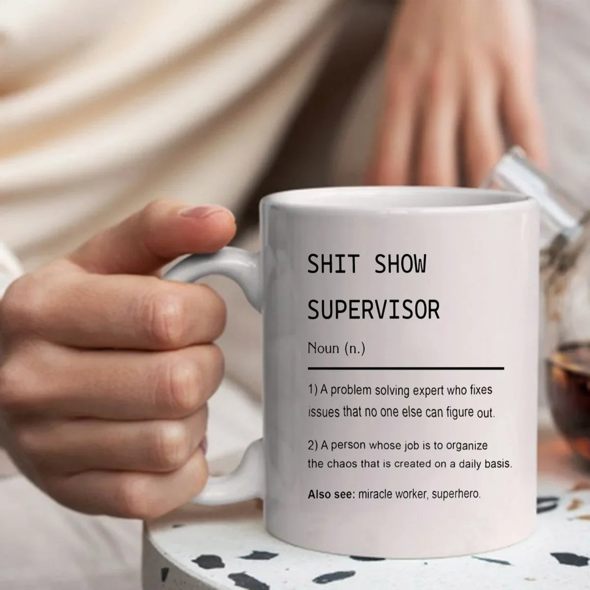 Supervisor Mug – Funny Novelty 11oz Ceramic Coffee Cup Boss Coworker Office Gift