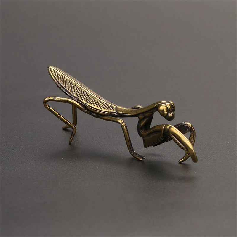 Vintage Copper Mantis Miniature – Decorative Tea Pet & Plant Pot Ornament