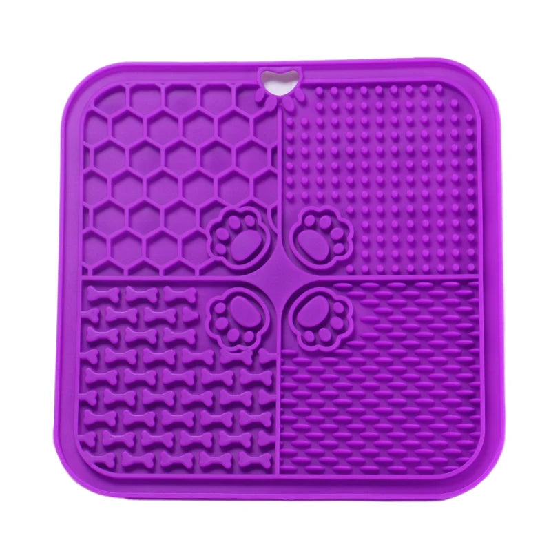 20cm Dog Lick Mat Large Square Dog Cat Pet Slow Feeder Feeding Lick Licking Mat Silicone Suction Cup