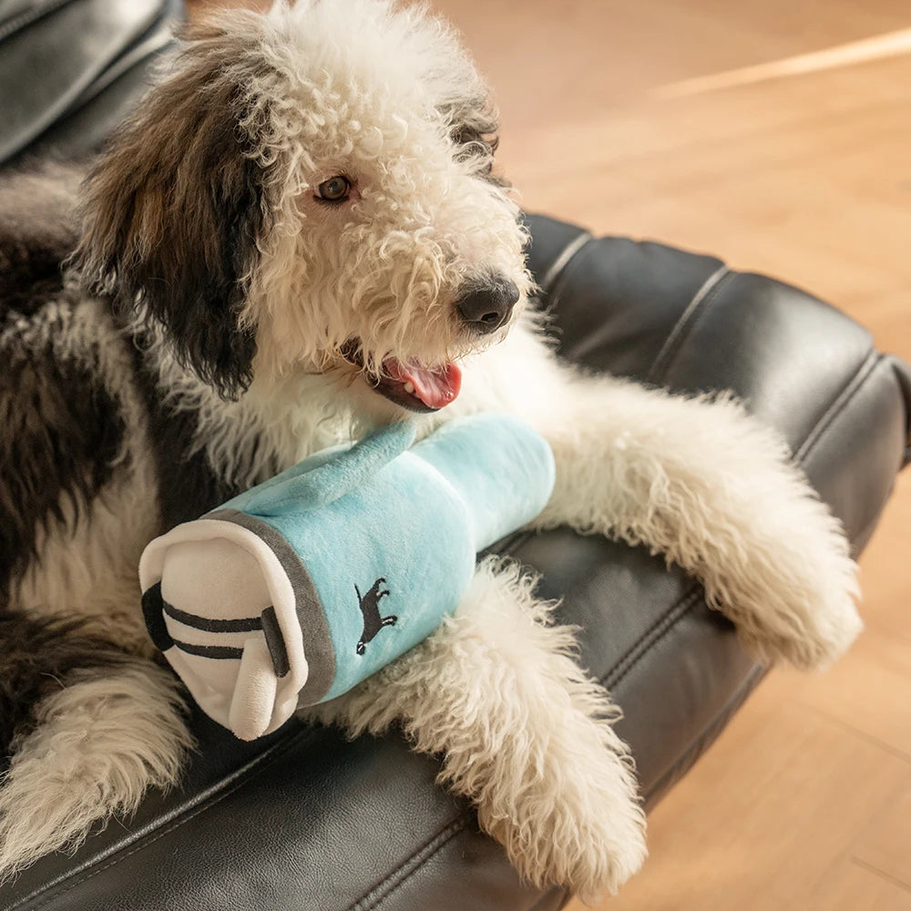 Large Squeaky Drink Cup Plush Dog Toy – 31cm Tall, Soft & Durable with Handle