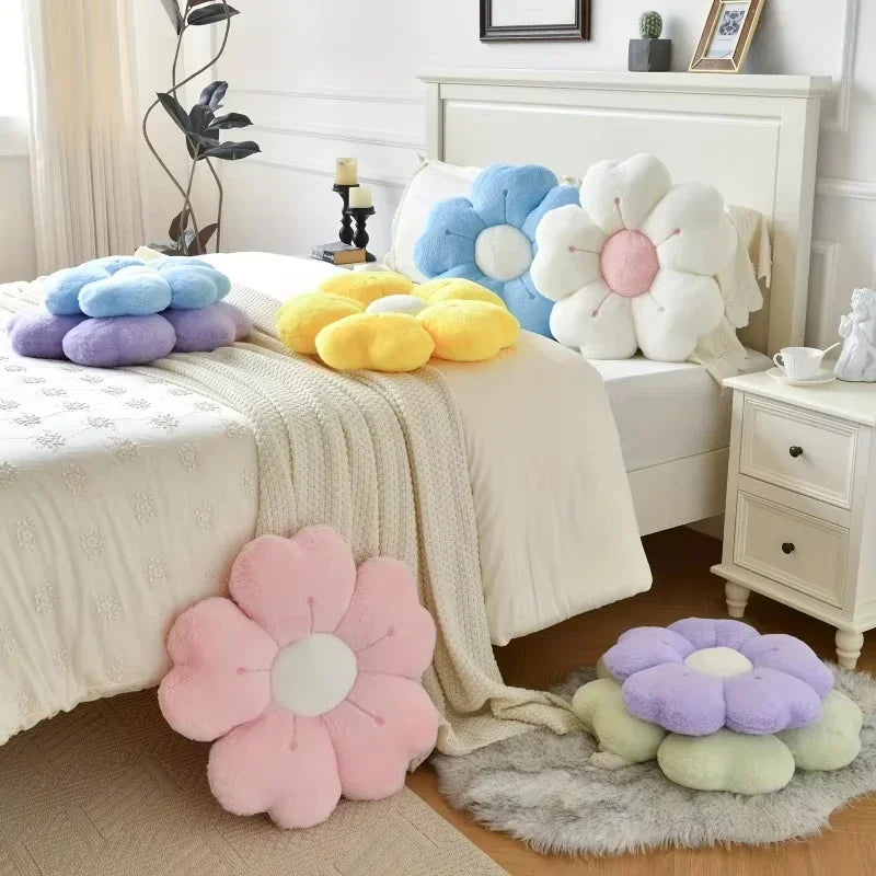Sunflower Daisy Flower Cushion Pillow, Seat Cushion Plush Toy Mat Gift