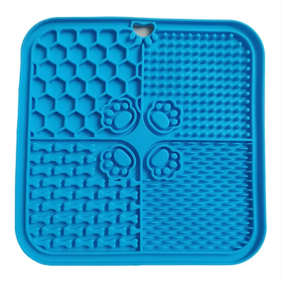 20cm Dog Lick Mat Large Square Dog Cat Pet Slow Feeder Feeding Lick Licking Mat Silicone Suction Cup