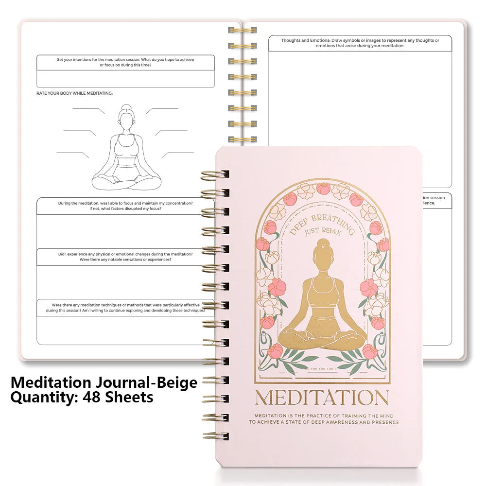 A5 Meditation & Self-Discovery Journal – 96-Page Daily Reflection Notebook for Mental Wellness