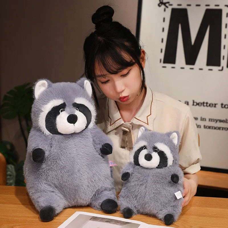 Large Grey Raccoon Plush Toy – Soft Stuffed Animal Pillow Toy (22cm, 35cm, 45cm) - Trash Panda Wildlife Plush