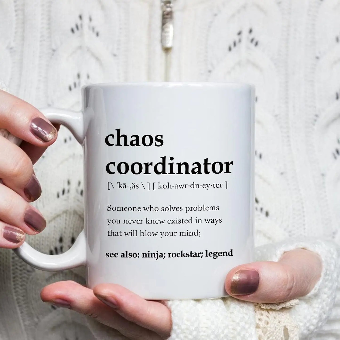 Chaos Coordinator Mug – Funny Novelty 11oz Ceramic Coffee Cup Boss Coworker Office Gift
