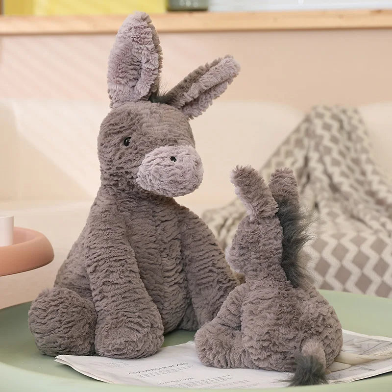23/40/60CM Large Grey Sitting Donkey Plush Soft Toy