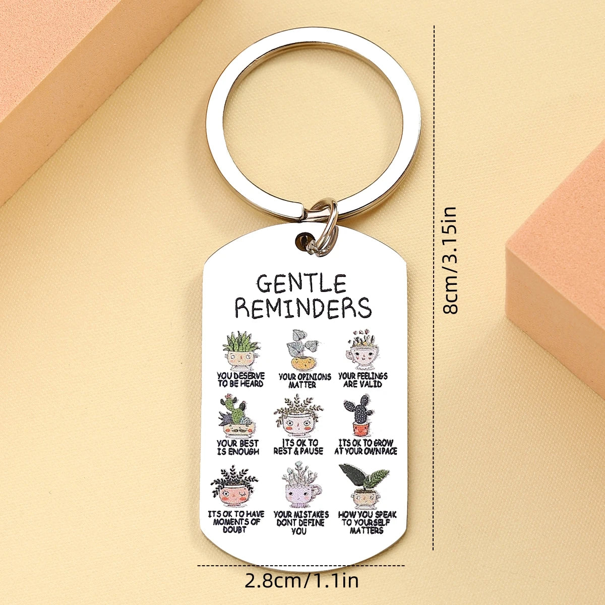 Mental Health Affirmation Keychain Gift – Positive Self-Love Emotional Support Gift Motivational Quotes