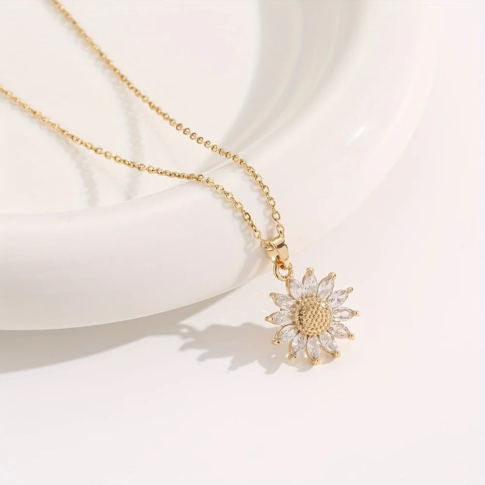 Elegant Sunflower Necklace Gift Set - Love, Loyalty, Friendship