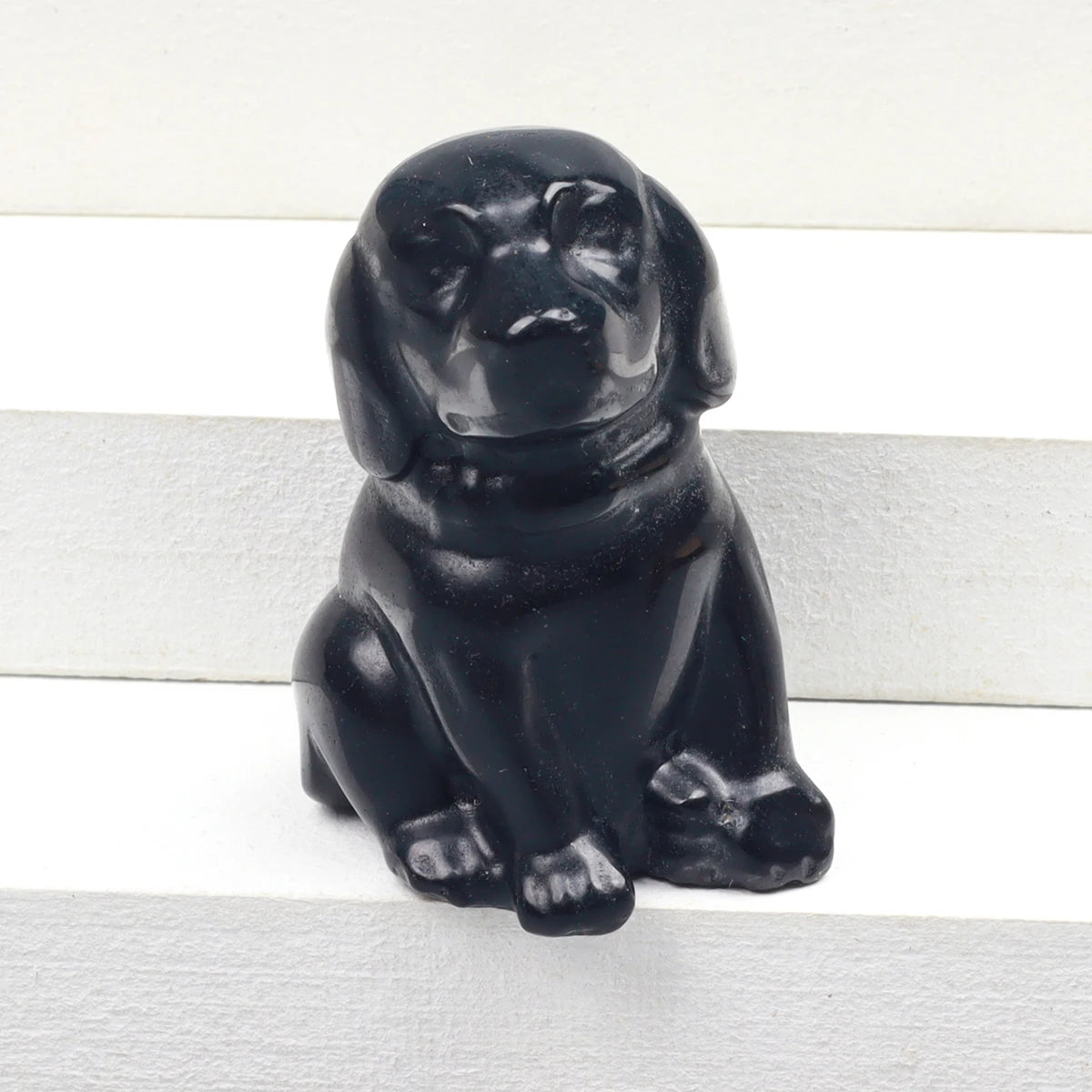 Crystal Dog Figurines – Hand-Carved Natural Stone Animal Dogs Figures for Chakra Energy Healing & Home Décor
