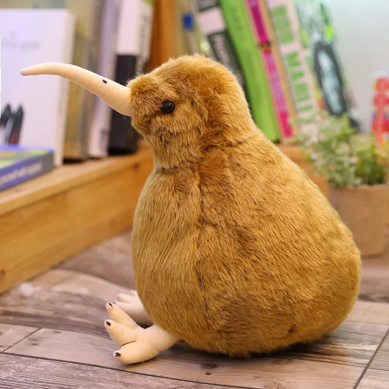 20cm Realistic Kiwi Bird Plush Soft Toy – Cute White or Orange/Brown