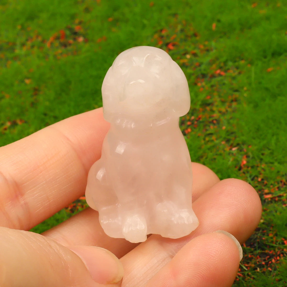 Crystal Dog Figurines – Hand-Carved Natural Stone Animal Dogs Figures for Chakra Energy Healing & Home Décor