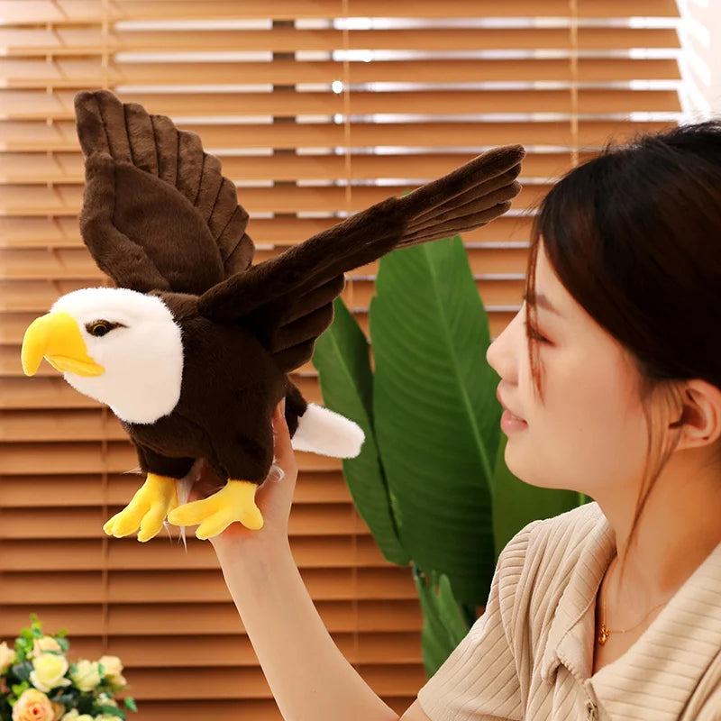 60cm/90cm Large Bald Eagle Plush Toy – Lifelike White-Head Eagle Bird Soft Stuffed Toy