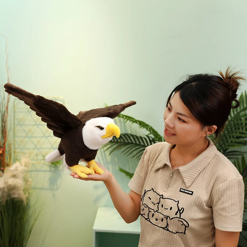 60cm/90cm Large Bald Eagle Plush Toy – Lifelike White-Head Eagle Bird Soft Stuffed Toy