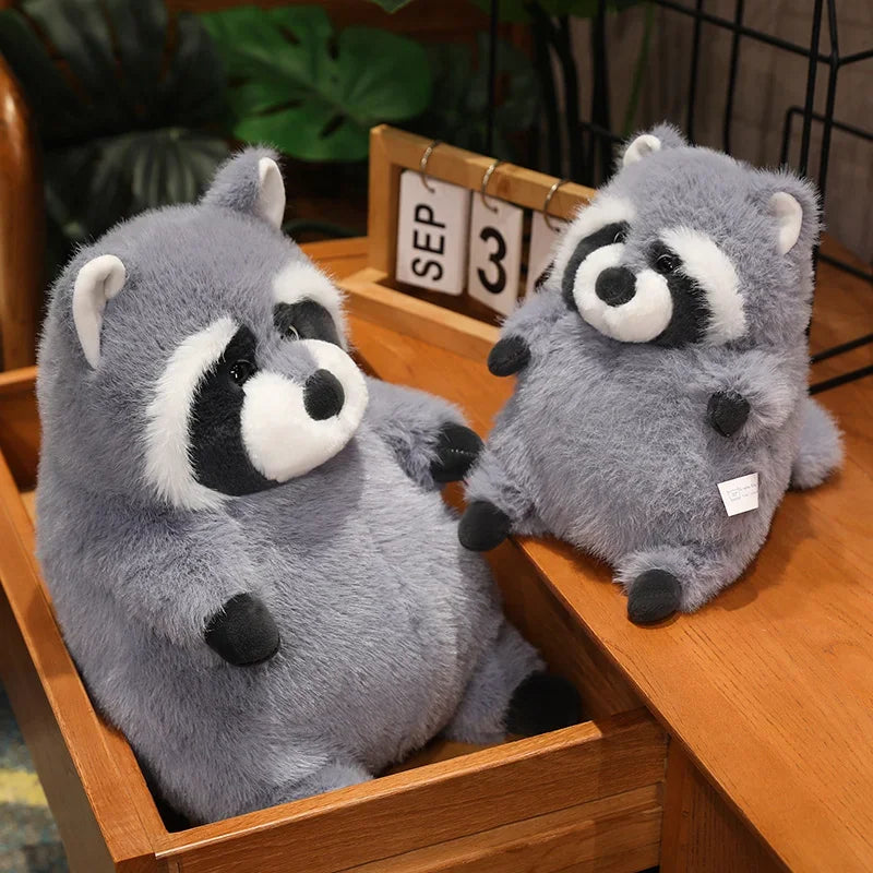 Large Grey Raccoon Plush Toy – Soft Stuffed Animal Pillow Toy (22cm, 35cm, 45cm) - Trash Panda Wildlife Plush