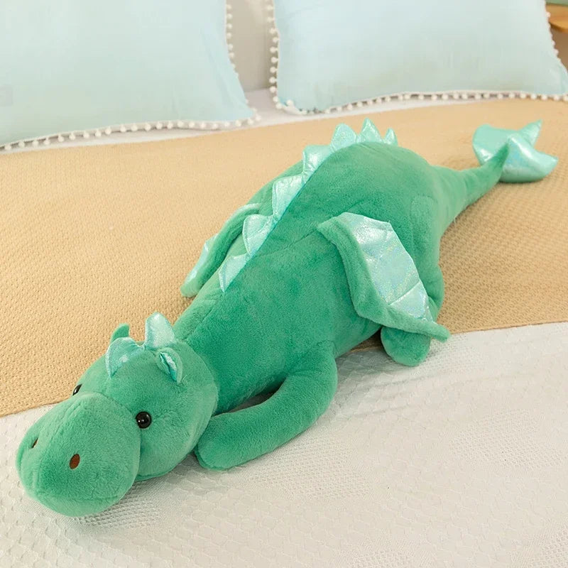 Large Giant Dragon Plush Pillow – Soft Stuffed Dinosaur Toy in 80cm–150cm - Multiple Colours