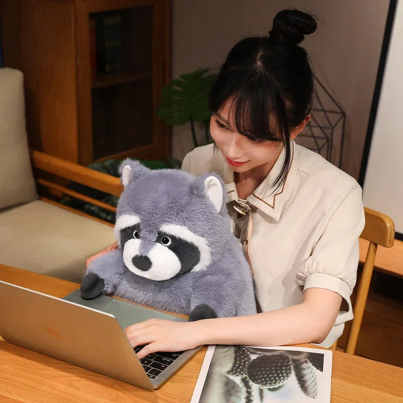 Large Grey Raccoon Plush Toy – Soft Stuffed Animal Pillow Toy (22cm, 35cm, 45cm) - Trash Panda Wildlife Plush