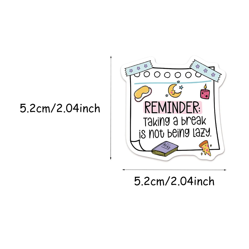 50Pc Self-Affirmation Quote Stickers – Motivational Waterproof Vinyl Pack