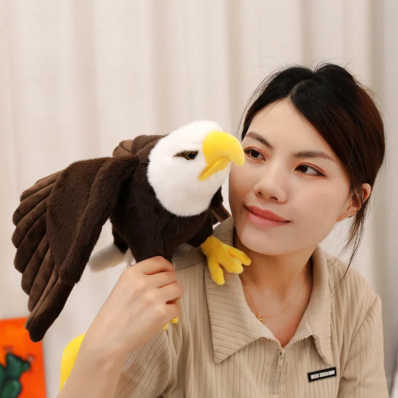 60cm/90cm Large Bald Eagle Plush Toy – Lifelike White-Head Eagle Bird Soft Stuffed Toy