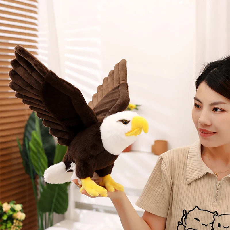 60cm/90cm Large Bald Eagle Plush Toy – Lifelike White-Head Eagle Bird Soft Stuffed Toy