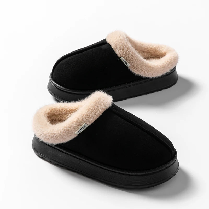 Women’s Men’s Unisex Slippers - Fluffy Thick EVA Sole Anti-Slip Indoor Slippers Warm for Winter Autumn