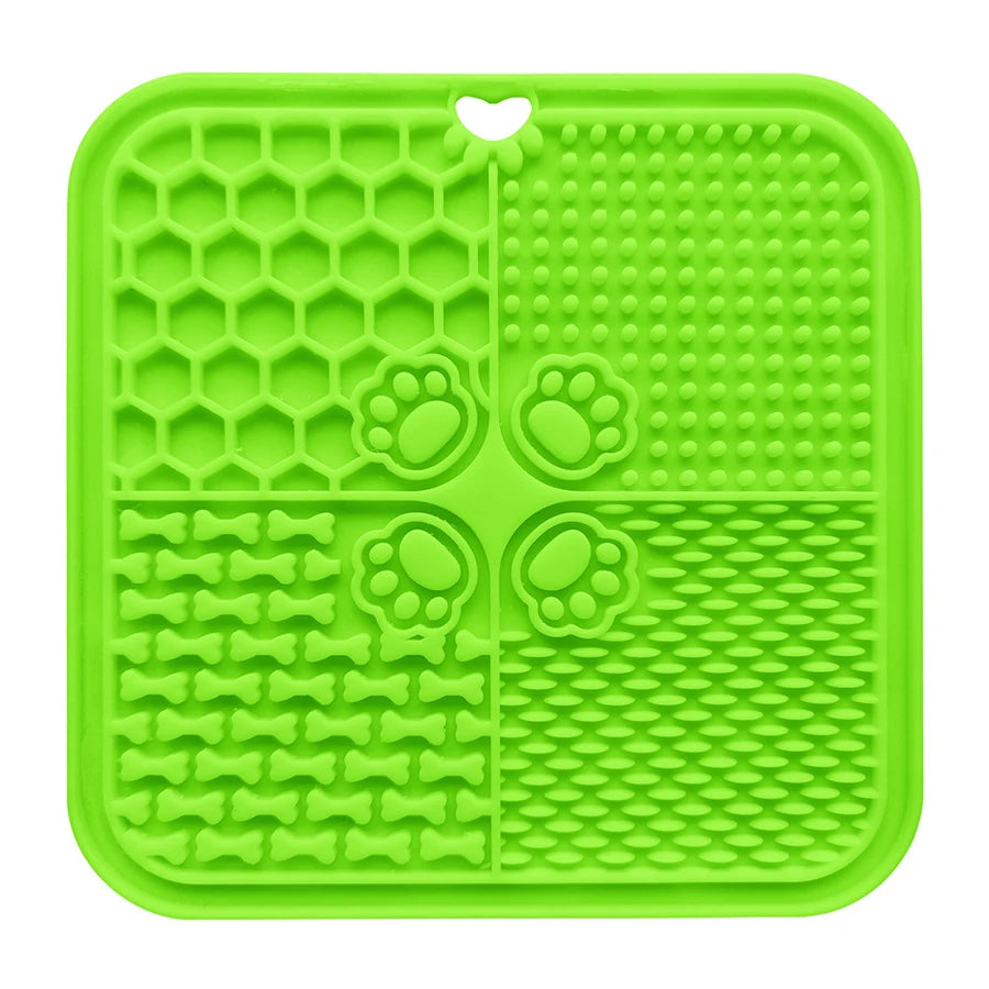 20cm Dog Lick Mat Large Square Dog Cat Pet Slow Feeder Feeding Lick Licking Mat Silicone Suction Cup