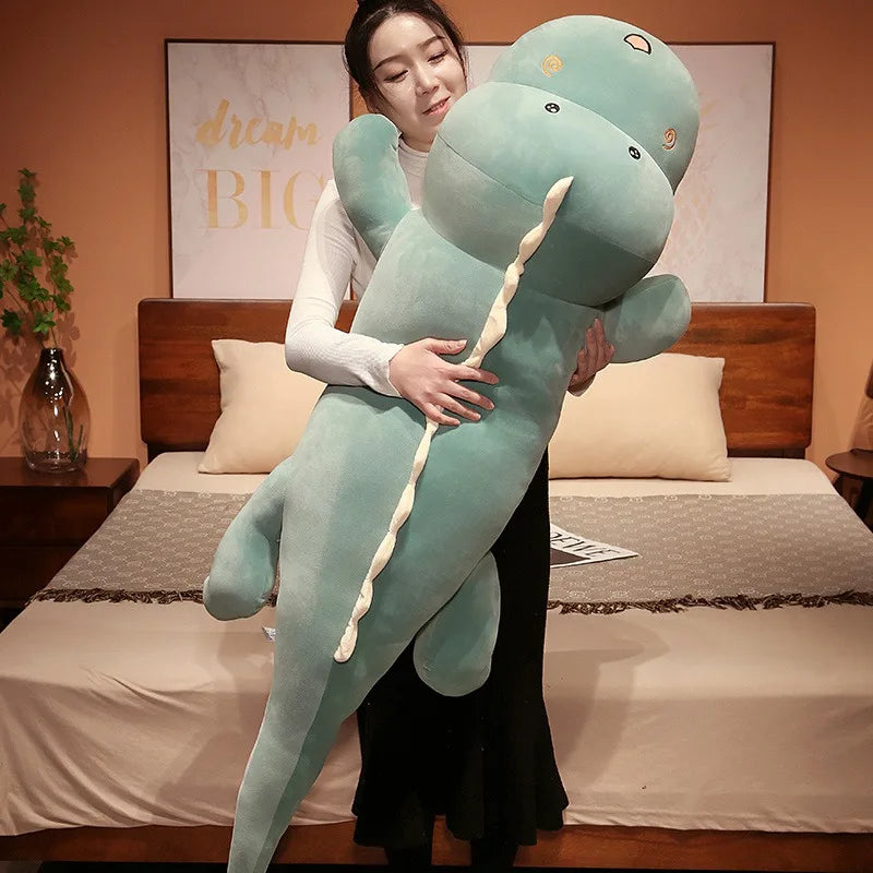 Giant 80-150cm Long Dinosaur Crocodile Plush – Soft Cartoon Plush in Green, Pink, Blue, Yellow, or Purple