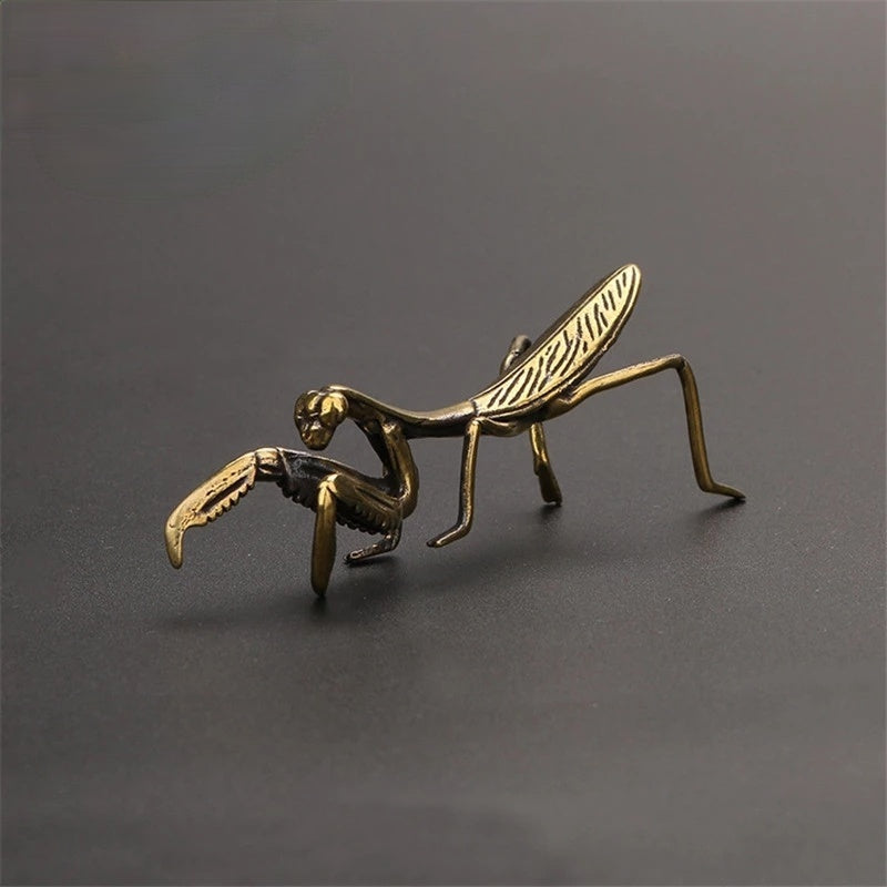 Vintage Copper Mantis Miniature – Decorative Tea Pet & Plant Pot Ornament