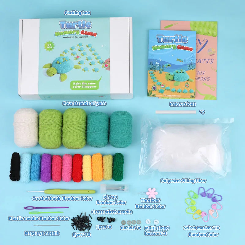 Crochet Kit for Beginners – Memory Matching Game with Video Tutorials & Accessories