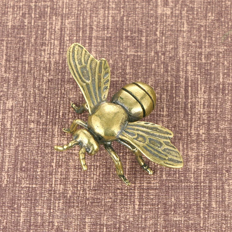Mini Brass Copper Metal Bee Honeybee Figurine – Desk Buddy Ornament Collectible