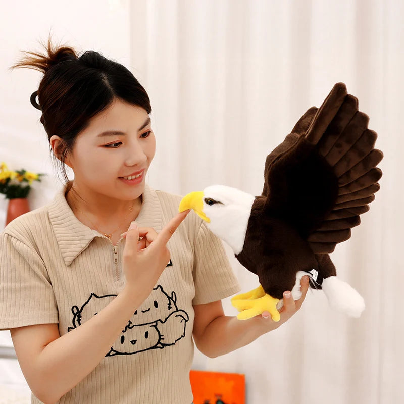 60cm/90cm Large Bald Eagle Plush Toy – Lifelike White-Head Eagle Bird Soft Stuffed Toy