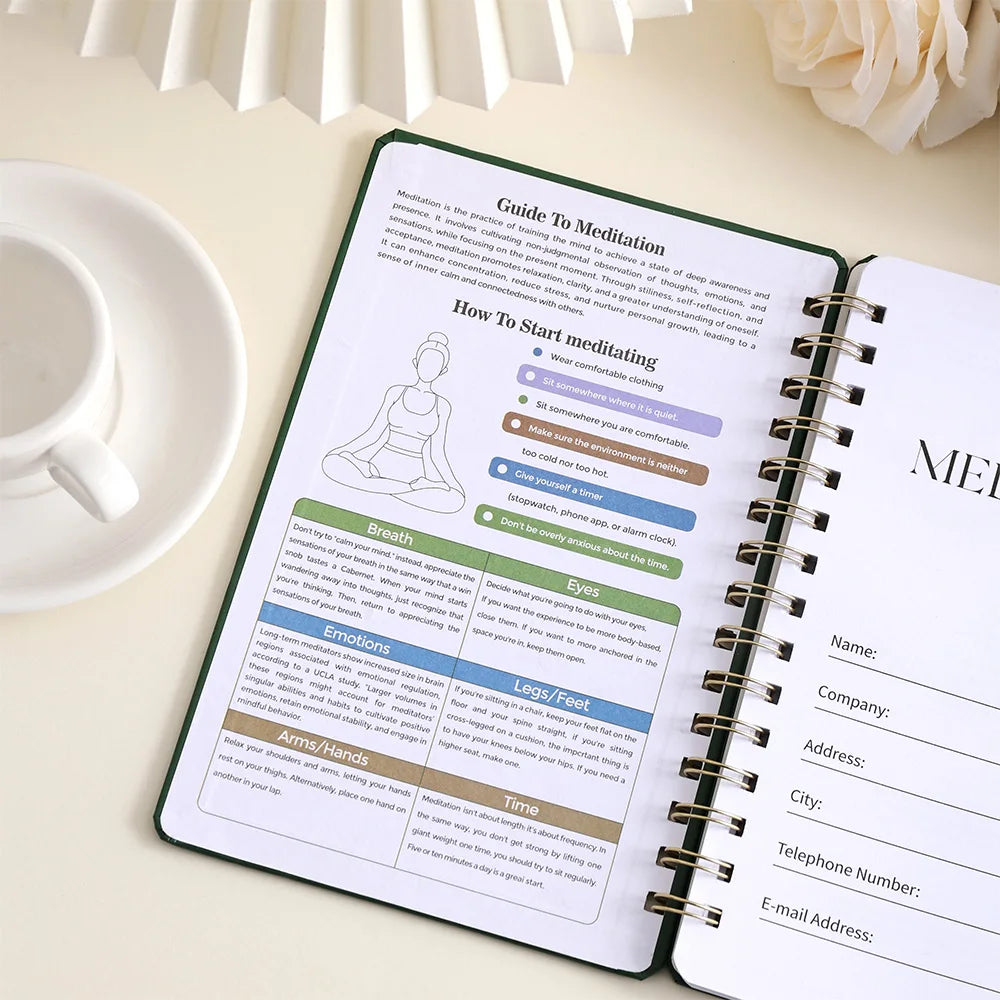 A5 Meditation & Self-Discovery Journal – 96-Page Daily Reflection Notebook for Mental Wellness