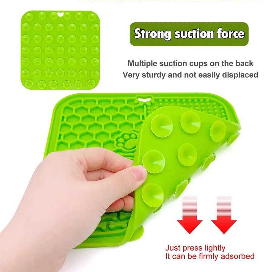 20cm Dog Lick Mat Large Square Dog Cat Pet Slow Feeder Feeding Lick Licking Mat Silicone Suction Cup