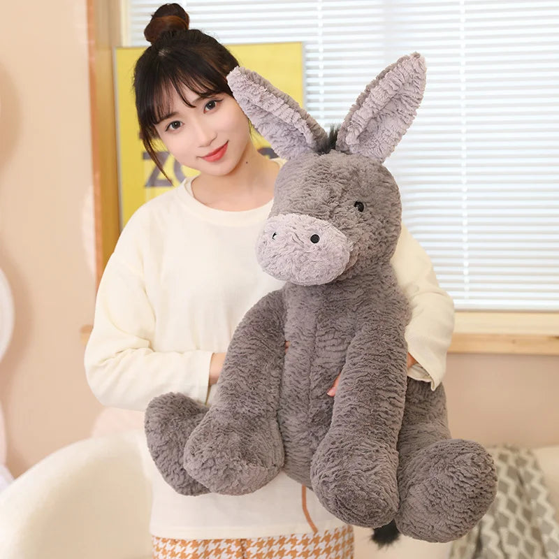 23/40/60CM Large Grey Sitting Donkey Plush Soft Toy