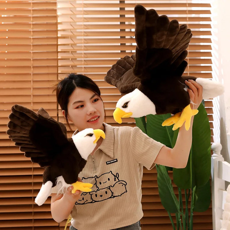 60cm/90cm Large Bald Eagle Plush Toy – Lifelike White-Head Eagle Bird Soft Stuffed Toy